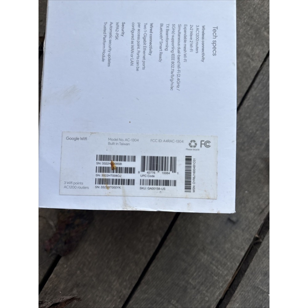 NEW Google Model AC-1304 AC1200 Wireless Router 3 Pack Home WiFi Mesh System - Picture 4 of 4